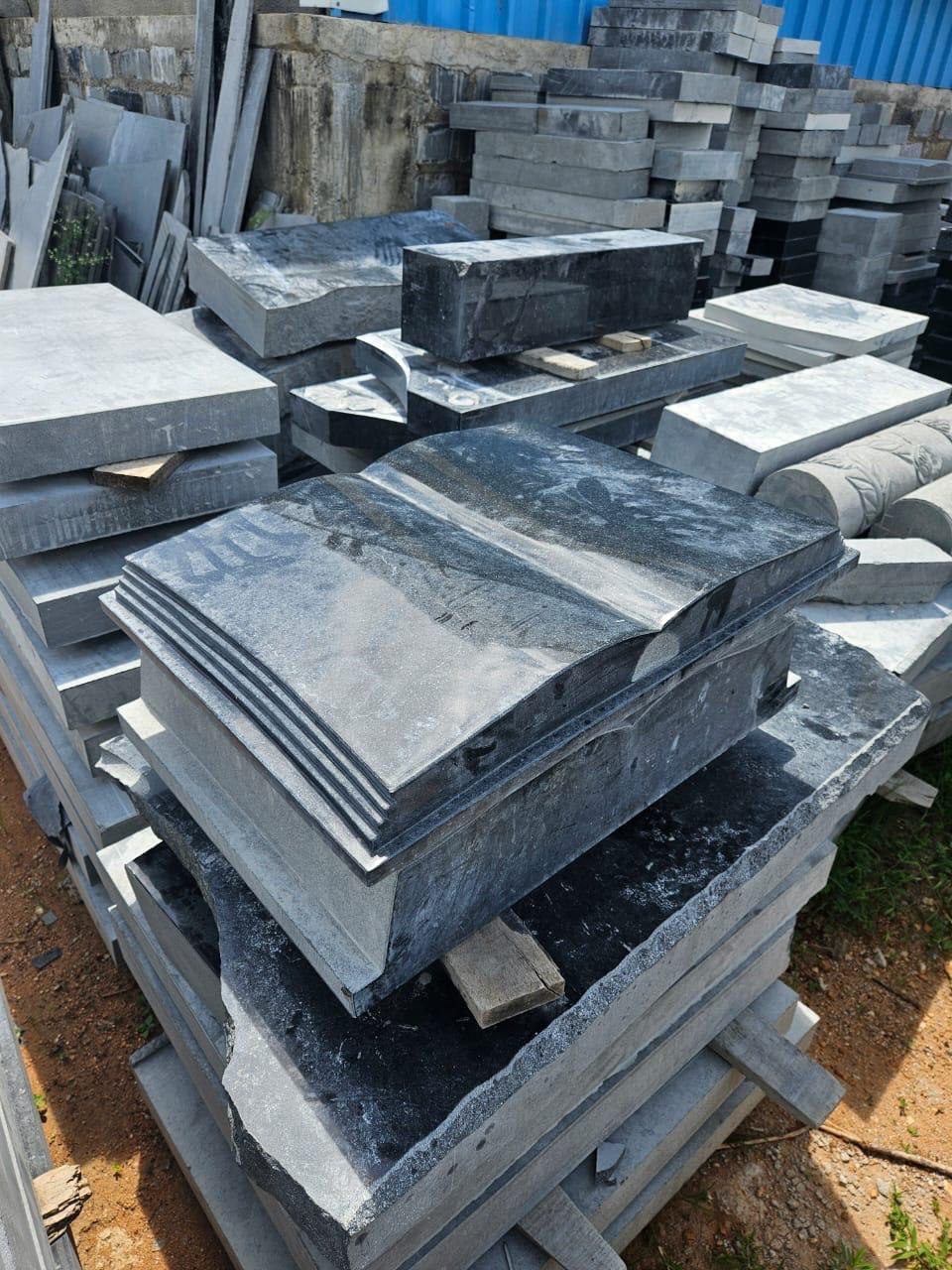 Stacked granite slabs